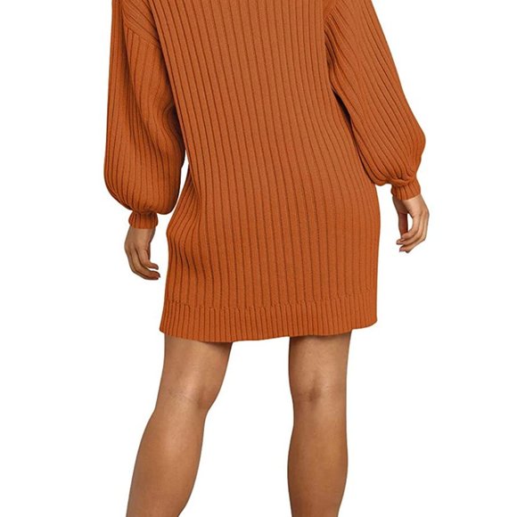 Pumpkin Long Sleeve Turtleneck Sweater Dress - Size Medium - Picture 10 of 11